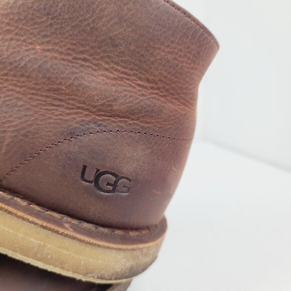 UGG Men\'s Brown Groveland 1105529 Leather Almond Toe Ankle Chukka Boot Size 10 main image 8